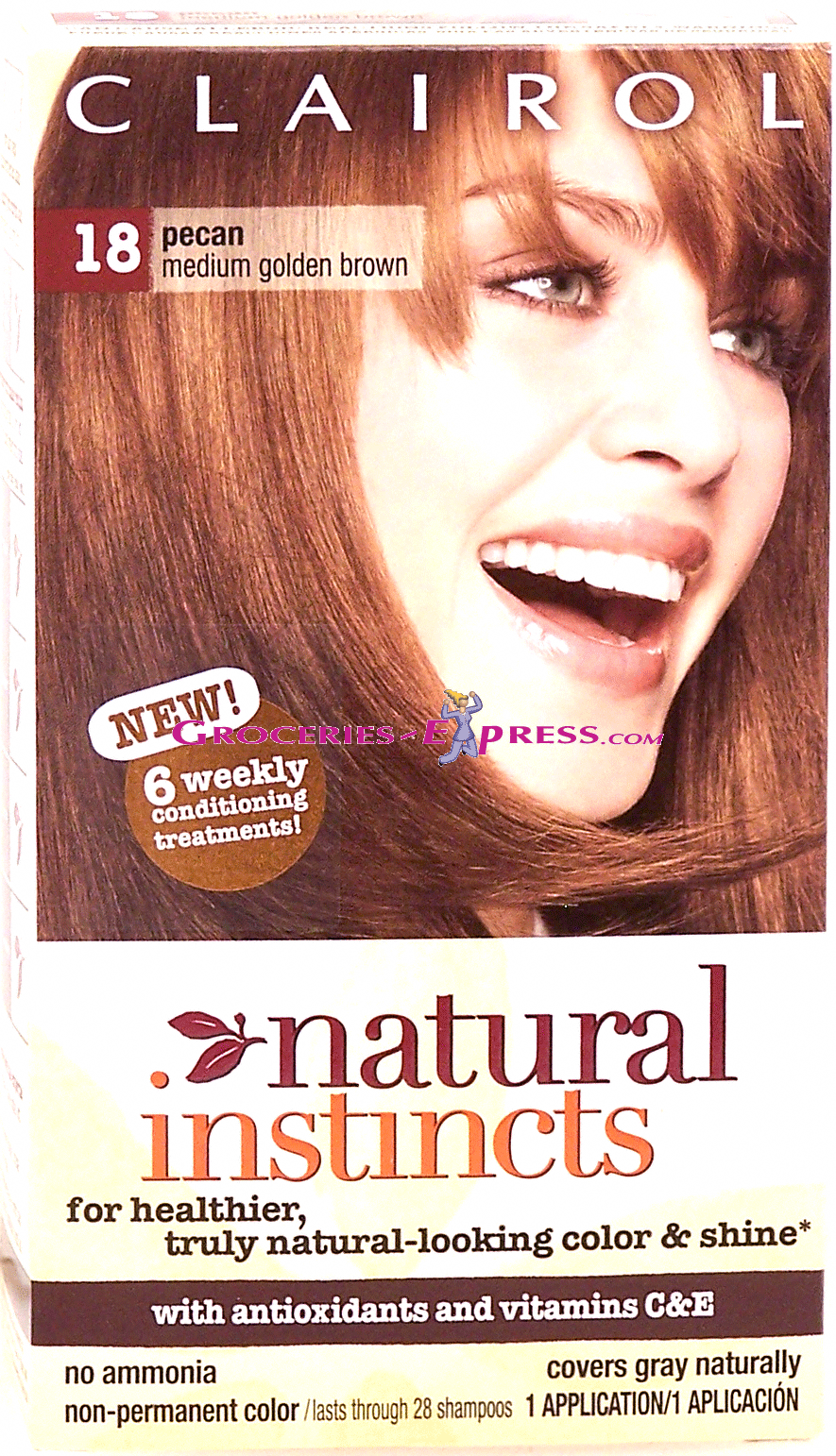 Clairol&nbsp;natural instincts&nbsp;non-permanent color application, pecan medium golden brown 18 Full-Size Picture